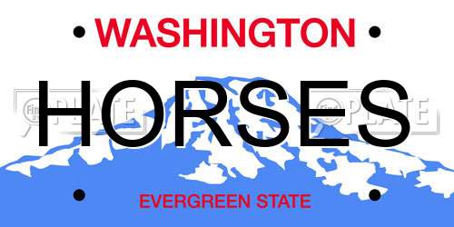 HORSES Washington License Plate