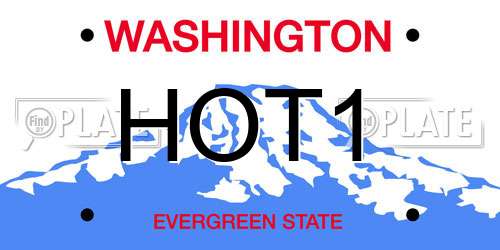 HOT1 Washington License Plate