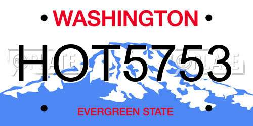 HOT5753 Washington License Plate