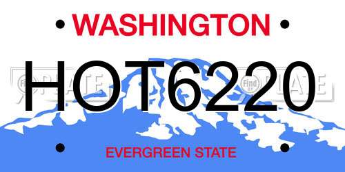 HOT6220 Washington License Plate