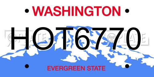 HOT6770 Washington License Plate
