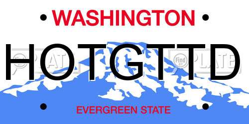 HOTGTTD Washington License Plate