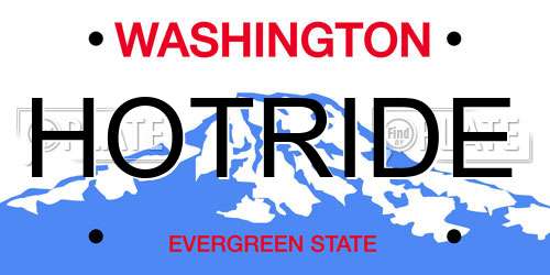 HOTRIDE Washington License Plate