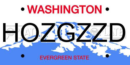 HOZGZZD Washington License Plate