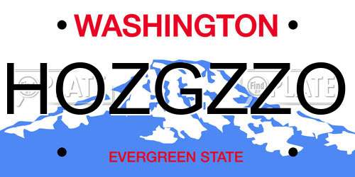 HOZGZZO Washington License Plate