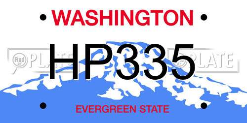 HP335 Washington License Plate