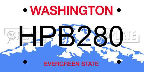 HPB280 Washington License Plate