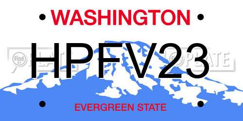 HPFV23 Washington License Plate