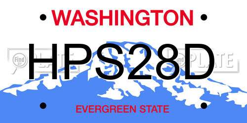 HPS28D Washington License Plate