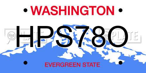 HPS78O Washington License Plate