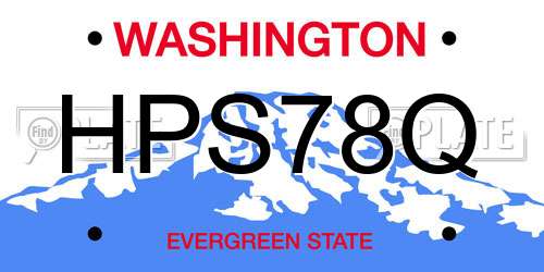 HPS78Q Washington License Plate