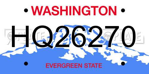HQ26270 Washington License Plate