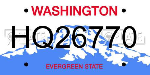 HQ26770 Washington License Plate