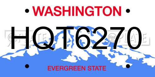 HQT6270 Washington License Plate