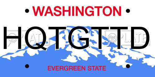 HQTGTTD Washington License Plate