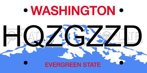 HQZGZZD Washington License Plate