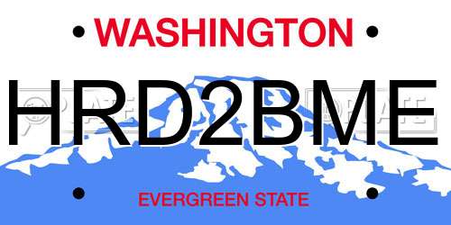 HRD2BME Washington License Plate