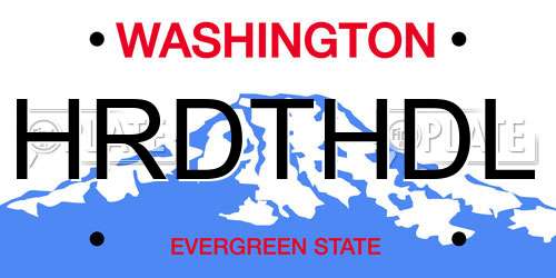 HRDTHDL Washington License Plate