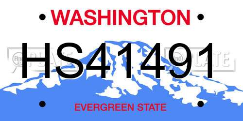 HS41491 Washington License Plate
