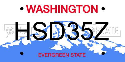 HSD35Z Washington License Plate