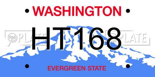 HT168 Washington License Plate