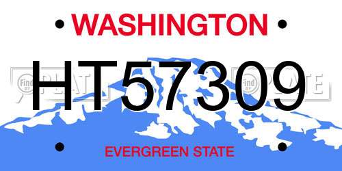 HT57309 Washington License Plate