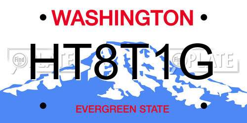 HT8T1G Washington License Plate
