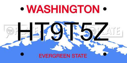 HT9T5Z Washington License Plate