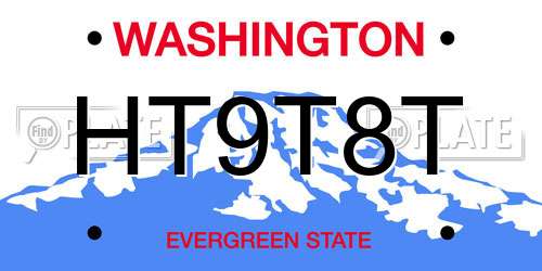 HT9T8T Washington License Plate