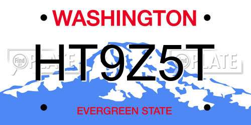 HT9Z5T Washington License Plate