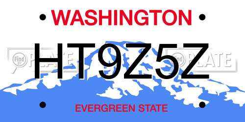 HT9Z5Z Washington License Plate