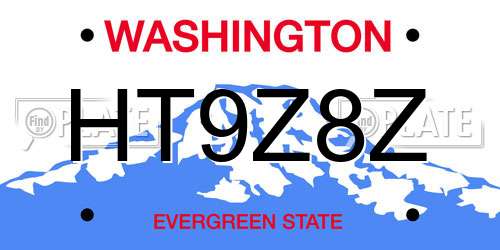 HT9Z8Z Washington License Plate
