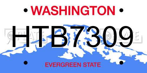 HTB7309 Washington License Plate