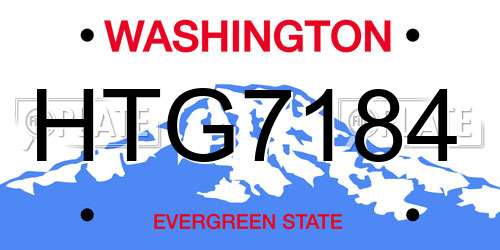 HTG7184 Washington License Plate
