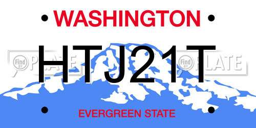 HTJ21T Washington License Plate