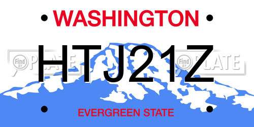 HTJ21Z Washington License Plate