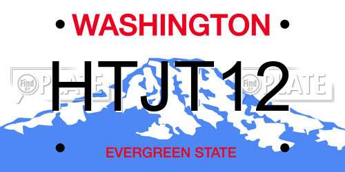 HTJT12 Washington License Plate