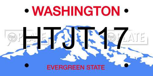 HTJT17 Washington License Plate