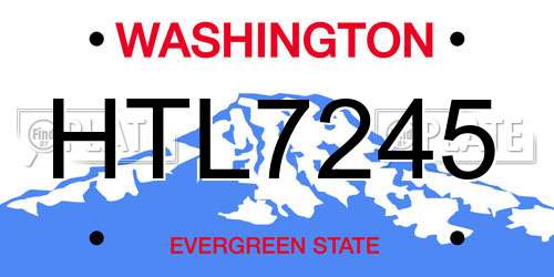 HTL7245 Washington License Plate