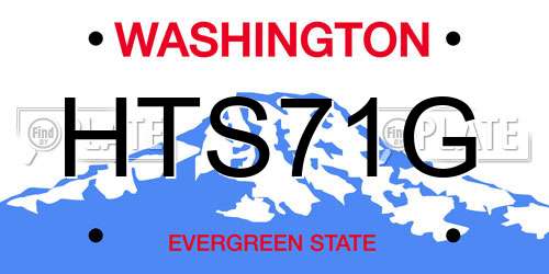 HTS71G Washington License Plate