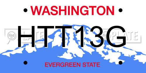 HTT13G Washington License Plate