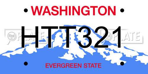 HTT321 Washington License Plate
