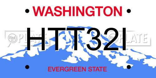 HTT32I Washington License Plate