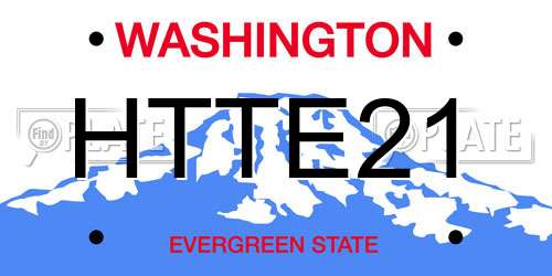 HTTE21 Washington License Plate