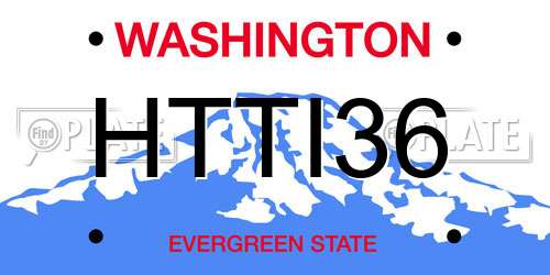 HTTI36 Washington License Plate