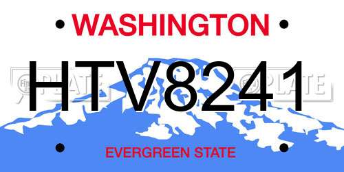 HTV8241 Washington License Plate