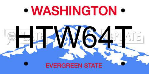 HTW64T Washington License Plate