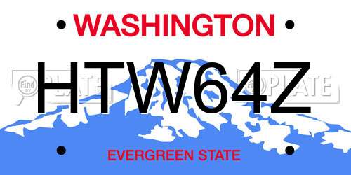 HTW64Z Washington License Plate