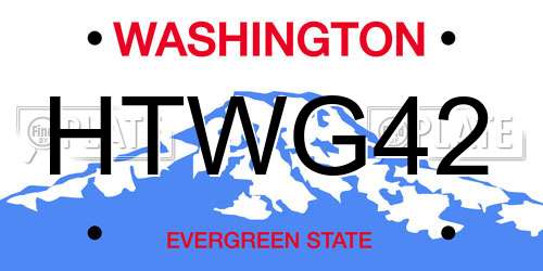 HTWG42 Washington License Plate