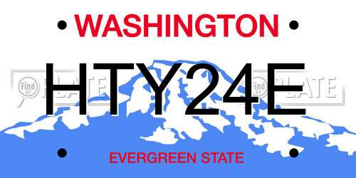 HTY24E Washington License Plate